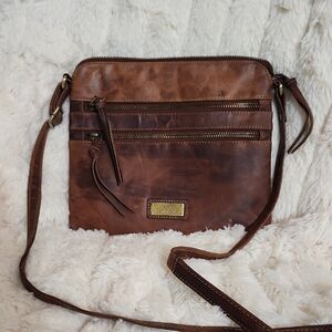 Vintage Brown Leather Messenger Bag